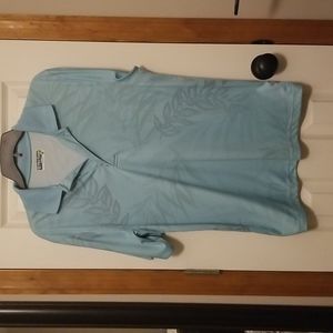 Pro Tour Blue golf shirt with leaf prints